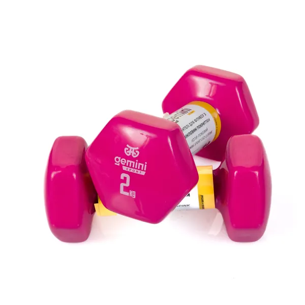 Gemini Sport Vinyl-Coated Fitness Dumbbells (2 x 2.0kg) GSD-2.0PINK