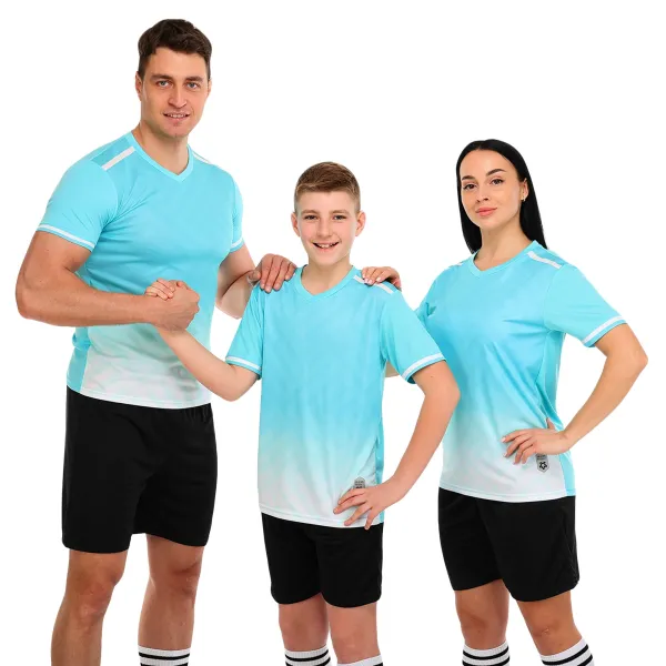 Football uniform set LIDONG Turquoise-black 4XS-2XL D-8853-1