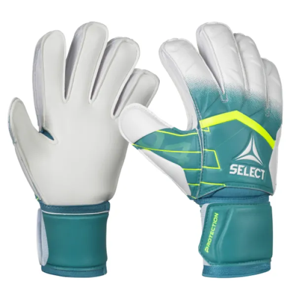 Воротарські рукавички Select Goalkeeper Gloves 04 Protection V26, зелено-білі, дитячі 601042-404 (Оригінал)