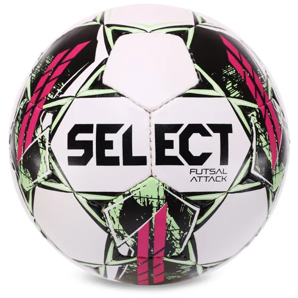 Мяч футзальный SELECT FUTSAL ATTACK v22 №4 бело-розовый 107346-419 (Оригинал)
