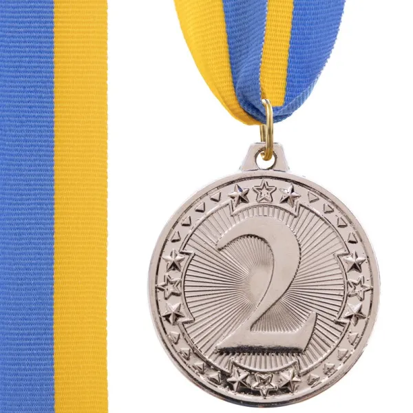 Медаль спортивна зі стрічкою 2 місто 4,5 см C-6403-2