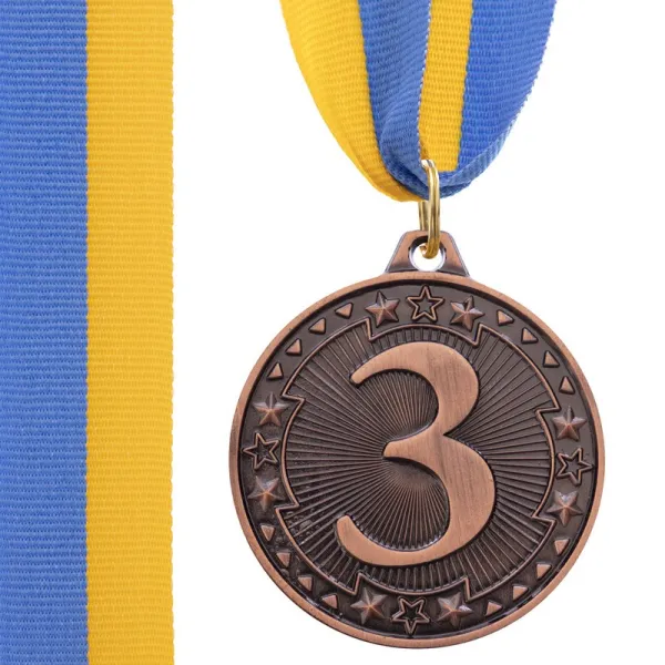 Медаль спортивна зі стрічкою 3 місто 4,5 см C-6403-3