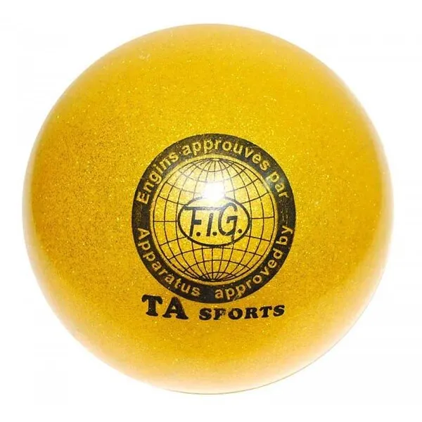 М'яч для художньої гімнастики FIG 19 см Жовтий з блискітками FG-9-19-YL