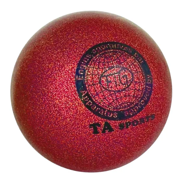 М'яч для художньої гімнастики FIG 19 см Червоний з блискітками FG-9-19-R