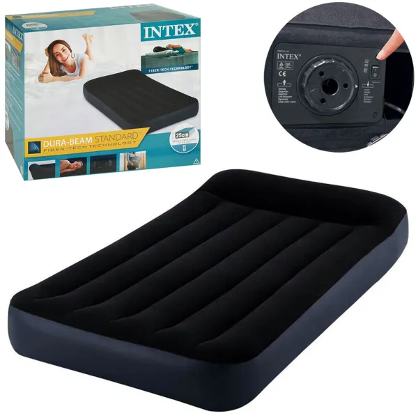 Надувний матрац Intex 99x191x25 см із вбудованим електронасосом 64146