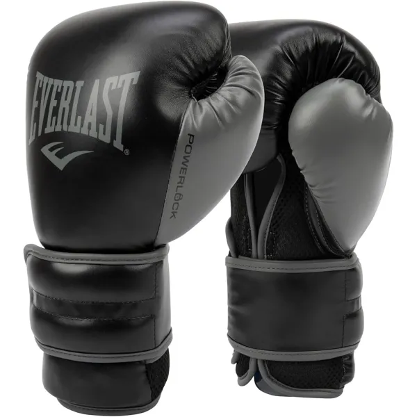 Перчатки боксерские Everlast POWERLOCK 2R TRAINING GLOVE 10oz Чёрно-серый (Оригинал) P00002283