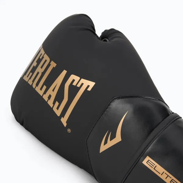 Перчатки боксерские Everlast ELITE 2 BOXING GLOVES Чёрно-золотой 10oz (Оригинал) P00003270