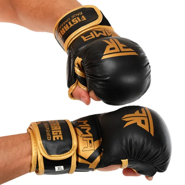 Рукавички Краби спарингові для MMA FISTRAGE чорний-золотий VL-5521
