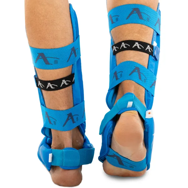 Shin and foot protection for karate Araza GO-1252BL Replica XS-XL Blue