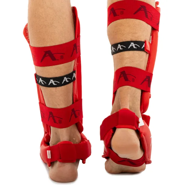 Shin and foot protection for karate Arawaza GO-1252R Replica XS-XL Red