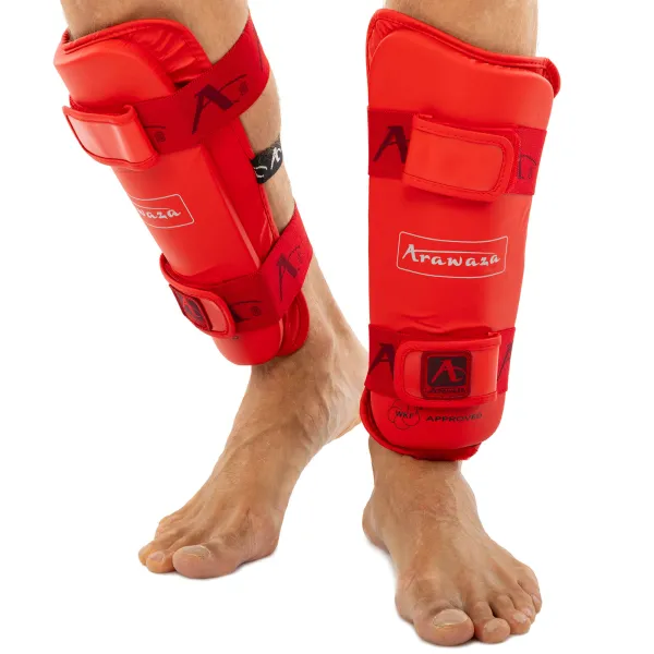 Shin and foot protection for karate Arawaza GO-1252R Replica XS-XL Red