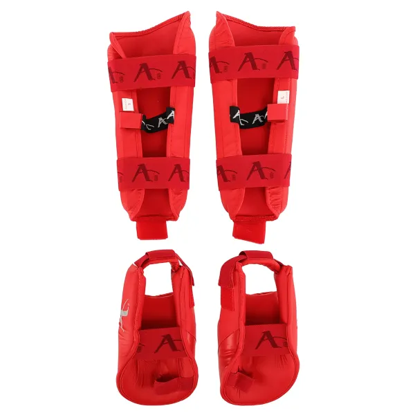 Shin and foot protection for karate Arawaza GO-1252R Replica XS-XL Red