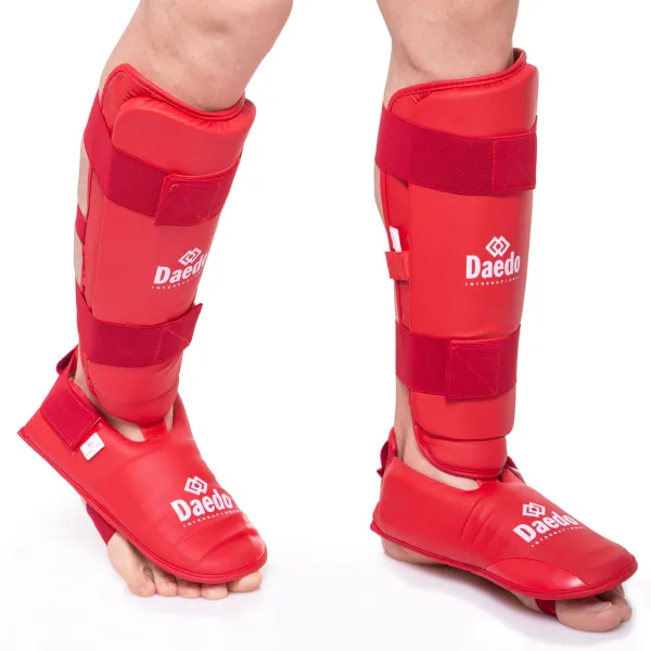 Shin and foot protection for karate DAEDO GO-5074 XS-XL Red