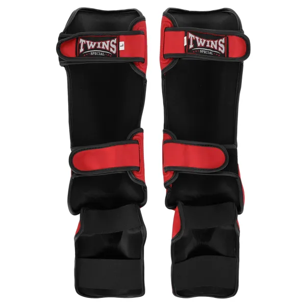 TWS martial arts shin and foot guards, red, size S-L BO-7971-R