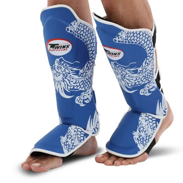 TWS martial arts shin and foot protectors, red, size S-L, BO-9484-BL