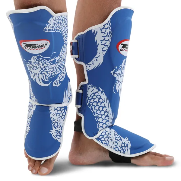TWS martial arts shin and foot protectors, red, size S-L, BO-9484-BL