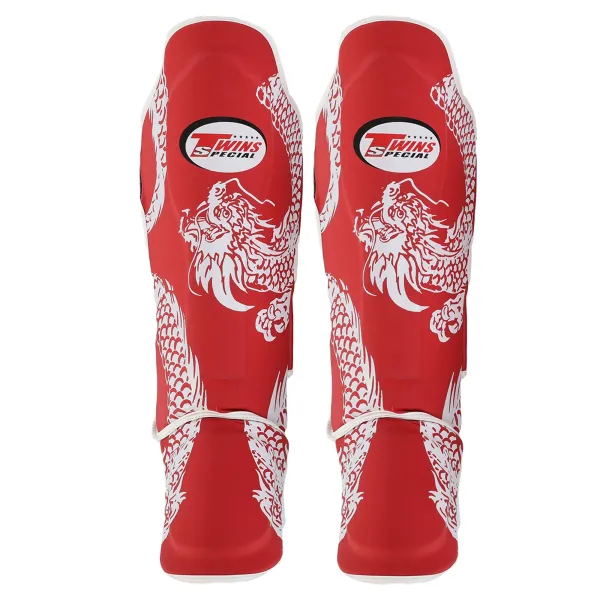 TWS martial arts shin and foot protectors, red, size S-L, BO-9484-R