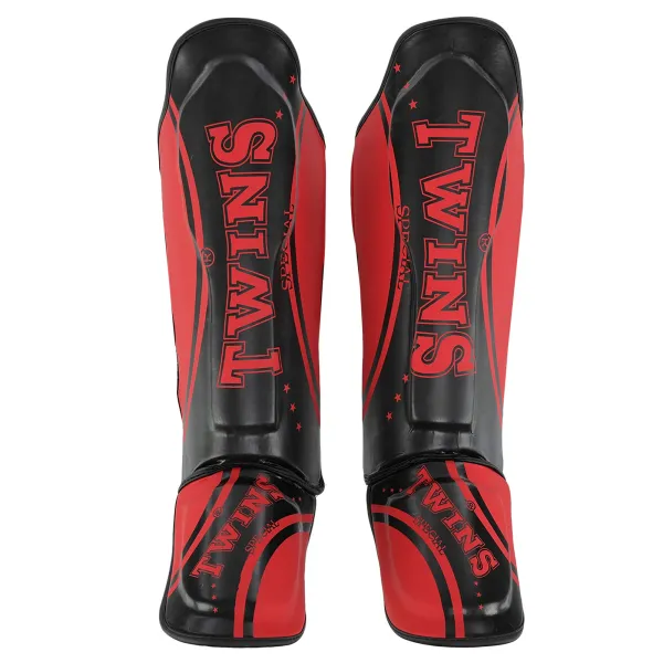 TWS martial arts shin and foot protection, red, size S-L, BO-9485-R
