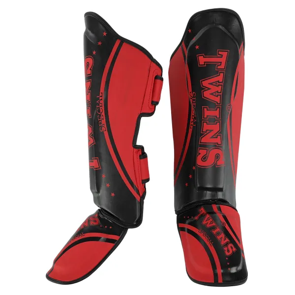TWS martial arts shin and foot protection, red, size S-L, BO-9485-R