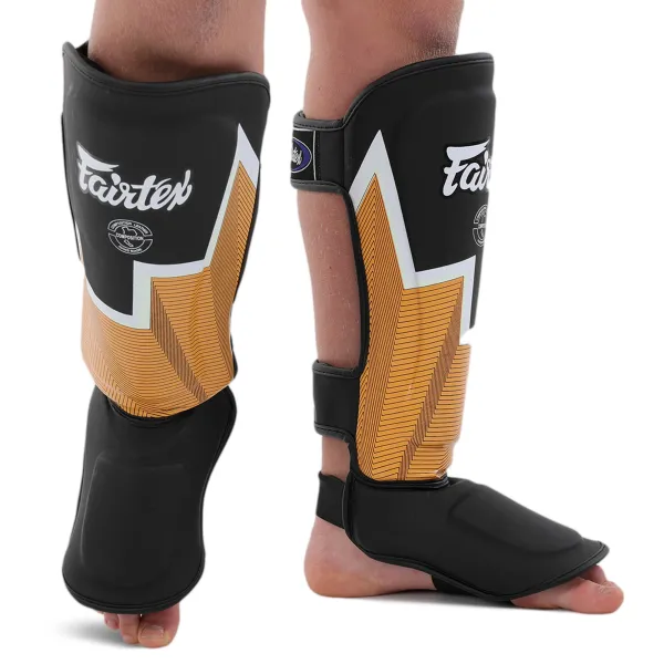 FAIRTEX leather shin and foot guards for martial arts, size S-L BO-9486-Y
