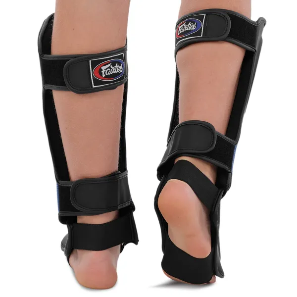 FAIRTEX leather shin and foot guards for martial arts, size S-L BO-9486-BL