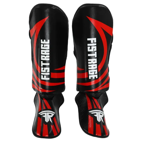 Leather shin and foot guards for martial arts FISTRAGE RAGE, size S-XL VL-6373