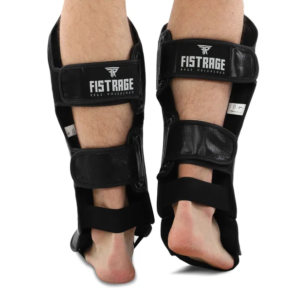 Leather martial arts shin and foot guards FISTRAGE size M-XL VL-6632