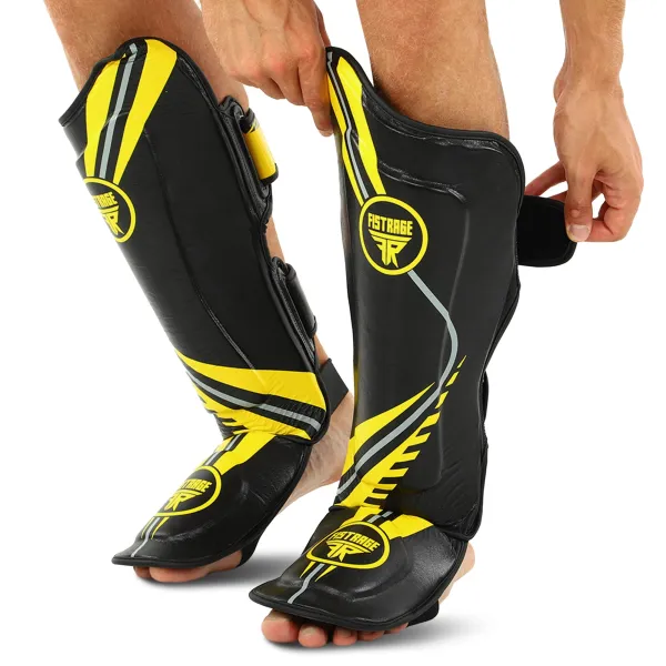 Leather martial arts shin and foot guards FISTRAGE size S-XL VL-9356
