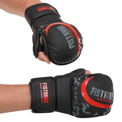 Рукавички-краби спарингові для MMA FISTRAGE чорно-червоні VL-6493