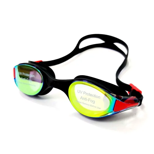 Swimming goggles LEACCO chameleon, black-red MC-1970-BK
