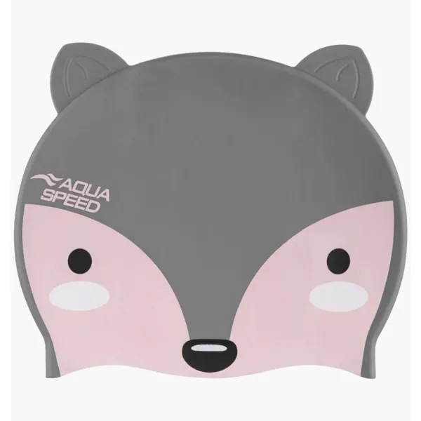 Шапочка для плавання Aqua Speed ZOO FOX, дитяча, сіра 115-26 (Оригінал)