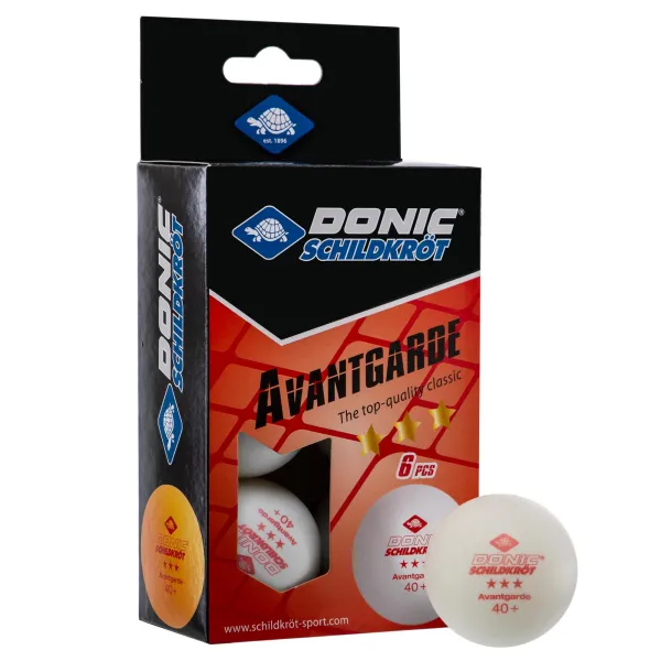 Table tennis balls 6 pieces DONIC AVANTGARDE 3* white 40+ 608530