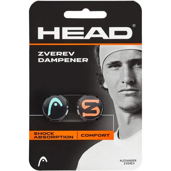 Head Zverev Dampener Tennis Racket Vibration Dampeners, 2 pcs, Black (Original) 285-120-TEHL