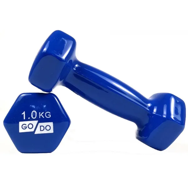 Гантели для фитнеса с виниловым покрытием 2шт GoDo GD-1.0BL
