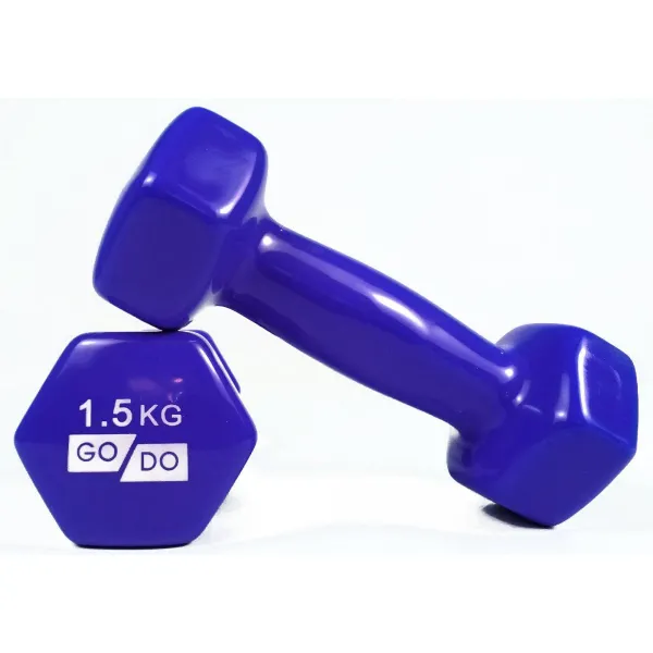 Гантели для фитнеса с виниловым покрытием 2шт GoDo GD-1.5BL