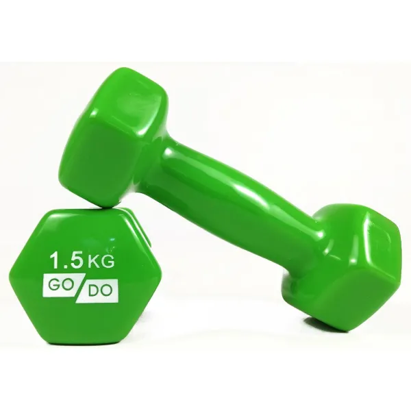 Гантели для фитнеса с виниловым покрытием 2шт GoDo GD-1.5GR