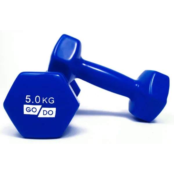 Гантель для фитнеса с виниловым покрытием 2шт по 5кг GoDo GD5.0BL