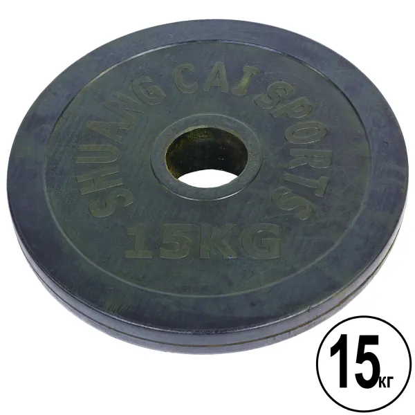 Млинці (диски) гумові 15кг 52мм чорний GA-1448-15