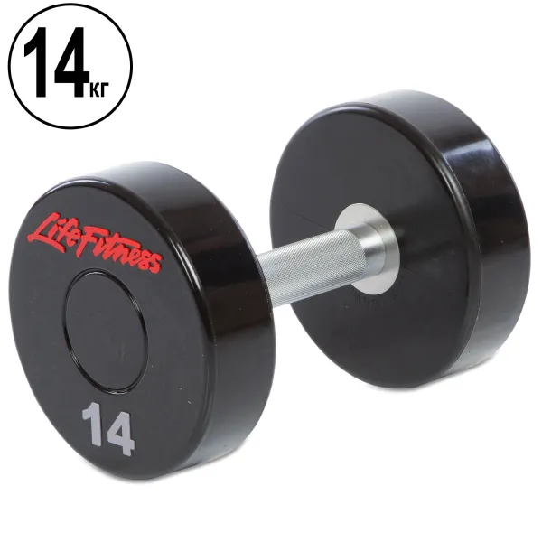 Гантель цільна професійна LIFE FITNESS GA-80081-14 1шт 14кг
