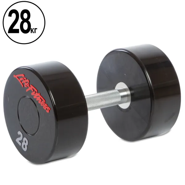 Гантель цільна професійна LIFE FITNESS GA-80081-28 1шт 28кг