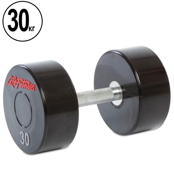 Гантель цільна професійна LIFE FITNESS GA-80081-30 1шт 30кг