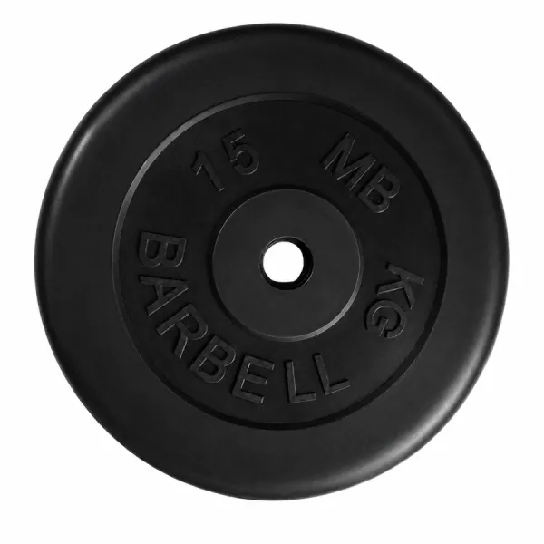 Диск обгумований SLS GYM BARBEL 15 кг, посадковий діаметр 26 мм, чорний 21091